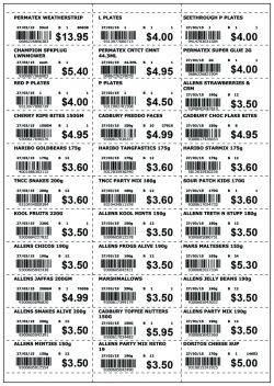 Uses: retail data strips, shelf talker data strips, shelf data strips, strip tickets, data tickets, shelf edge data scan strips